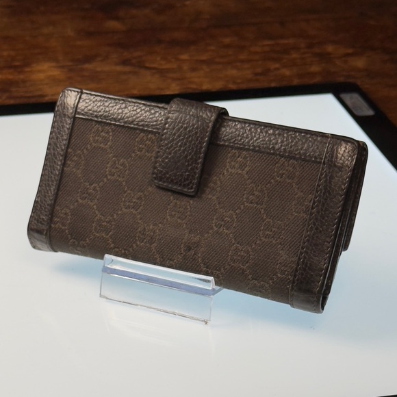 Gucci Brown continental canvas and leather long wallet. EUC - Picture 12 of 12